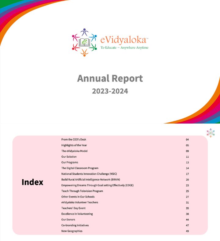 eVidyaloka Annual report AY 2023-24